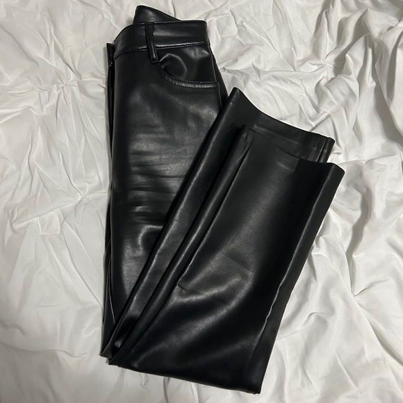 Aritzia Wilfred Black Melina Leather Pants - Picture 1 of 4